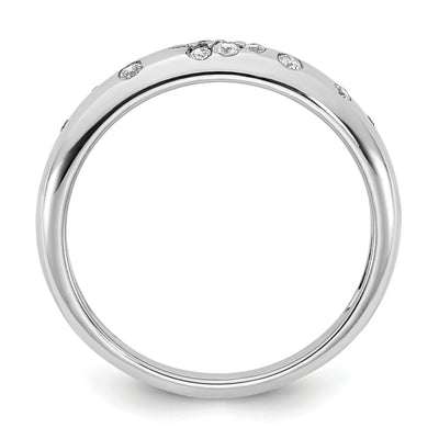 14K White Polished Diamond Sprinkle Ring