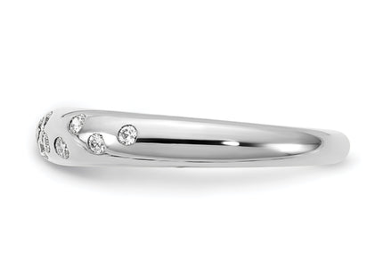 14K White Polished Diamond Sprinkle Ring