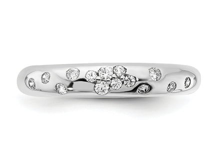 14K White Polished Diamond Sprinkle Ring