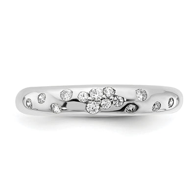 14K White Polished Diamond Sprinkle Ring