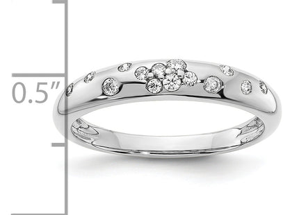 14K White Polished Diamond Sprinkle Ring