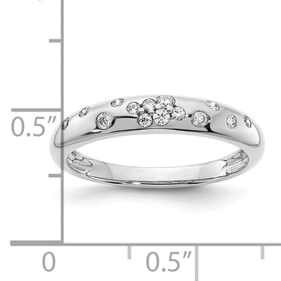 14K White Polished Diamond Sprinkle Ring