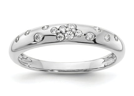 14K White Polished Diamond Sprinkle Ring