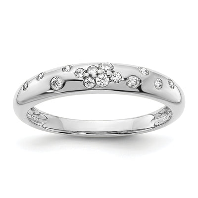 14K White Polished Diamond Sprinkle Ring