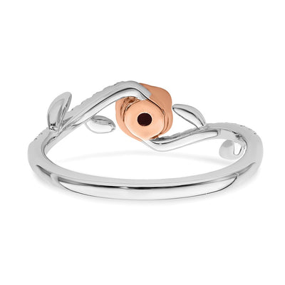 14K Two-tone Polished Rose Ruby and Diamond Ring