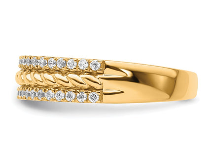 14K gold diamond ring, another view