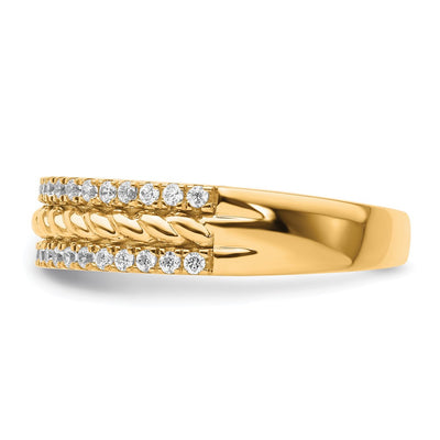 14K Polished Diamond Fashion Ring