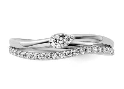 14K white gold diamond band, further view