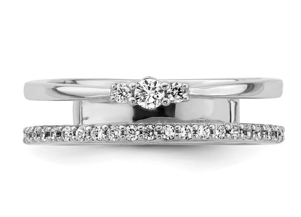 14K white gold diamond band, further view