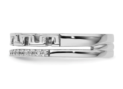 14K white gold diamond band, another view