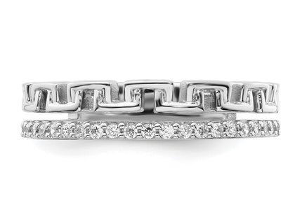 14K white gold diamond band, further view