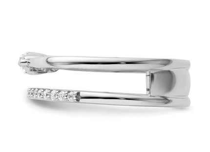 14K white gold diamond band, another view