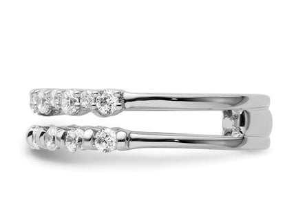 14K White Gold Polished Diamond Double Band Fashion Ring (Style RM9427-075-WAA)