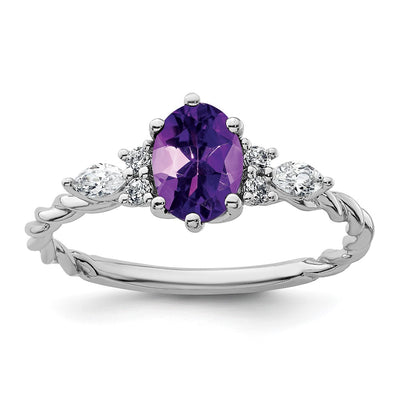 14K white gold diamond ring