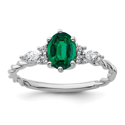 14K white gold diamond ring