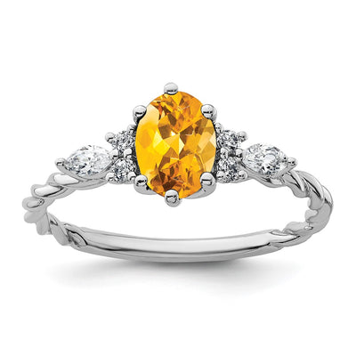 14K white gold diamond ring