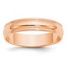 14k Rose Gold Lightweight Milgrain Half Round Wedding Band Size 4