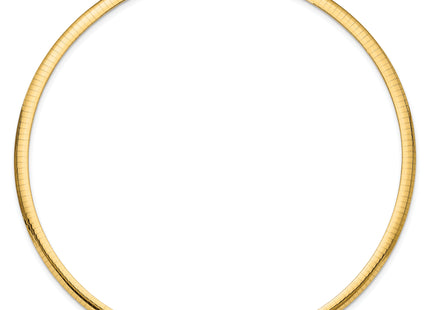 14k Two-tone Reversible White and Yellow Domed Omega Necklace, 16 x 5mm