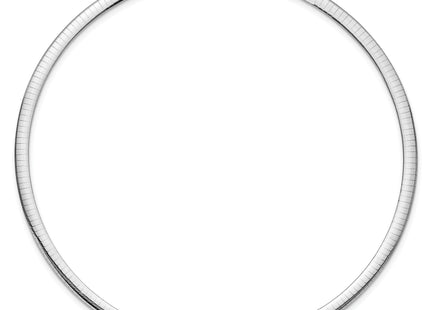 14k Two-tone Reversible White and Yellow Domed Omega Necklace, 16 x 5mm