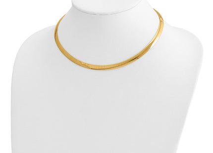 14k Two-tone Lightweight Reversible Omega Necklace Plus Heart Chain Extender (Style ROML6-16)