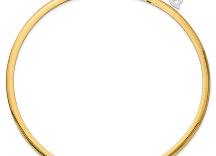 14k Two-tone Lightweight Reversible Omega Necklace Plus Heart Chain Extender (Style ROML6-18)