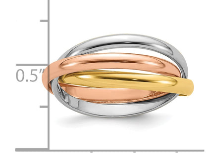 14k Tri-Color Rings Style RR3 - Classique Jewelry Inc.