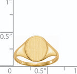 14K 9.5x11.0mm Closed Back Signet Ring view