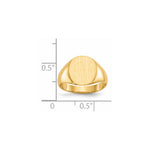 14K 10.0x11.5mm Closed Back Signet Ring view