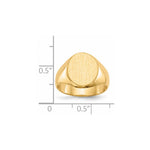 14K 11.0x12.5mm Closed Back Signet Ring view