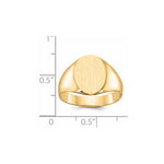 14K 11.5x13.0mm Closed Back Mens Signet Ring view