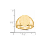 14K 12.0x14.5mm Closed Back Mens Signet Ring view