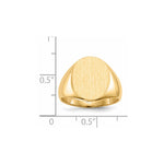 14K 13.0x16.0mm Closed Back Signet Ring view