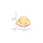 14K 9.5x11.0mm Open Back Signet Ring view