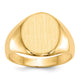 14K 11.0x12. Open Back Signet Ring