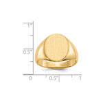 14K 12.5x16.0mm Open Back Mens Signet Ring view