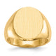 14K 14.5x17.5mm Closed Back Mens Signet Ring