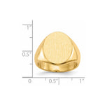 14K 14.0x17.5mm Closed Back Mens Signet Ring view