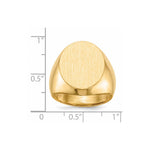 14K 16.0x18.5mm Closed Back Mens Signet Ring view