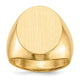 14K 16.0x18.5mm Closed Back Mens Signet Ring