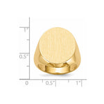14K 18.0x20.0mm Closed Back Mens Signet Ring view