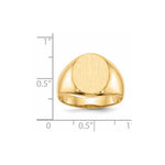 14K 12.0x14.5mm Open Back Mens Signet Ring view