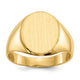 14K 10.5x12.0mm Closed Back Signet Ring