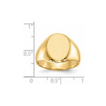 14K 11.0x15.0mm Closed Back Mens Signet Ring view