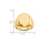 14K 13.5x16.5mm Closed Back Mens Signet Ring view