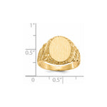 14K 10.5x13.0mm Closed Back Mens Signet Ring view