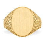 14K 13.0x17.0mm Closed Back Mens Signet Ring view