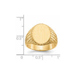 14K 12.0x15.0mm Closed Back Mens Signet Ring view