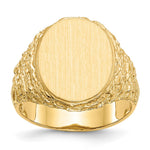 14K 14.0x17.0mm Open Back Mens Signet Ring view