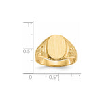 14K 11.0x14.5mm Closed Back Mens Signet Ring view