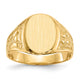 14K 11.0x14.5mm Closed Back Mens Signet Ring
